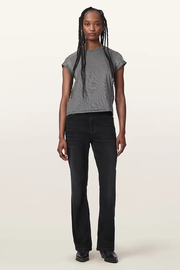 AllSaints jeansy bootcut damskie czarny W091EE