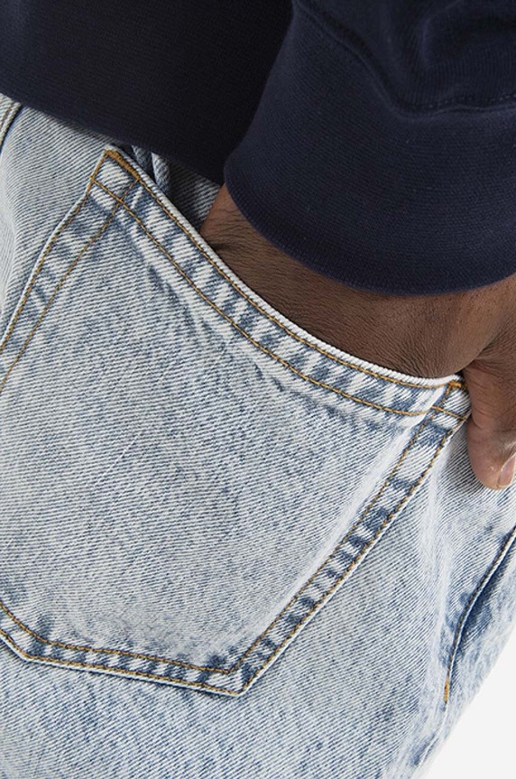 Wood Wood jeans din bumbac Sol Rigid Denim Slim Fit albastru 12215802.7051