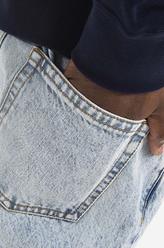 Wood Wood jeans din bumbac Sol Rigid Denim Slim Fit albastru 12215802.7051