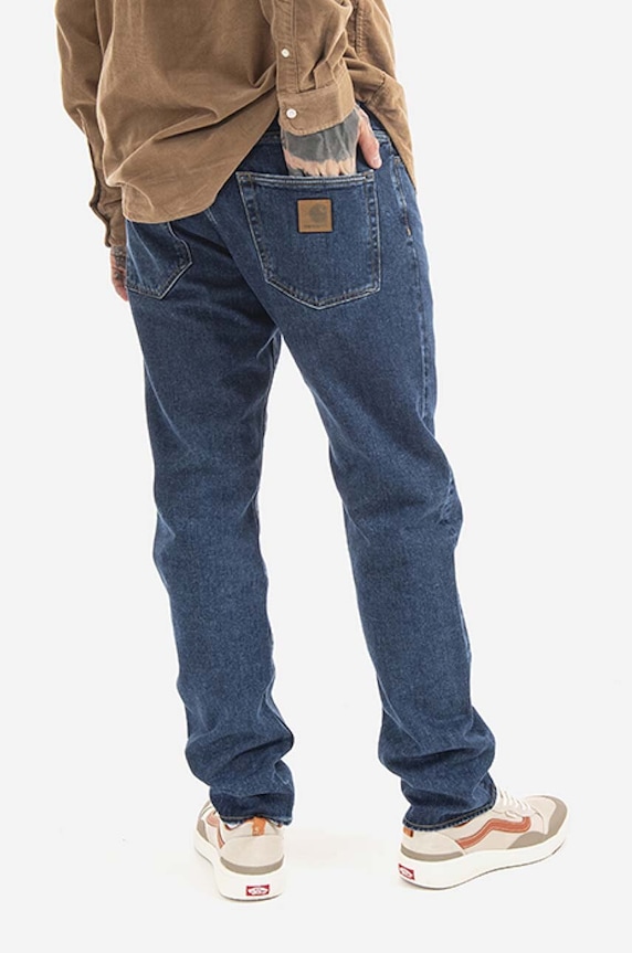 Одежда Хлопковые джинсы Carhartt WIP I029207.BLUE.ONE.W тёмно-синий