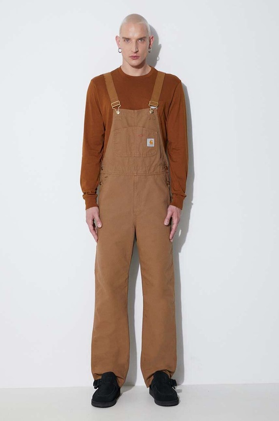 Carhartt WIP denim overalls brown I026462.HZ02