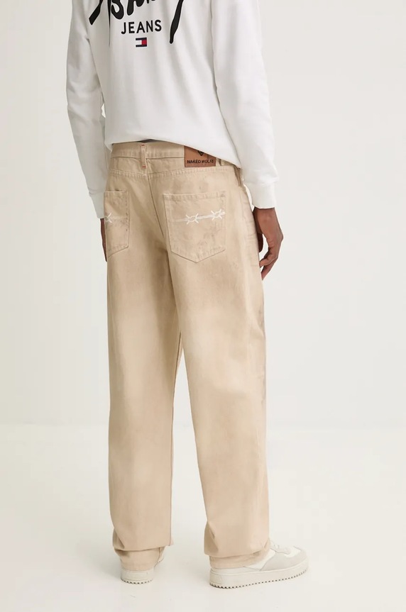 Îmbrăcăminte Naked Wolfe jeansi signature.baggy.denim bej