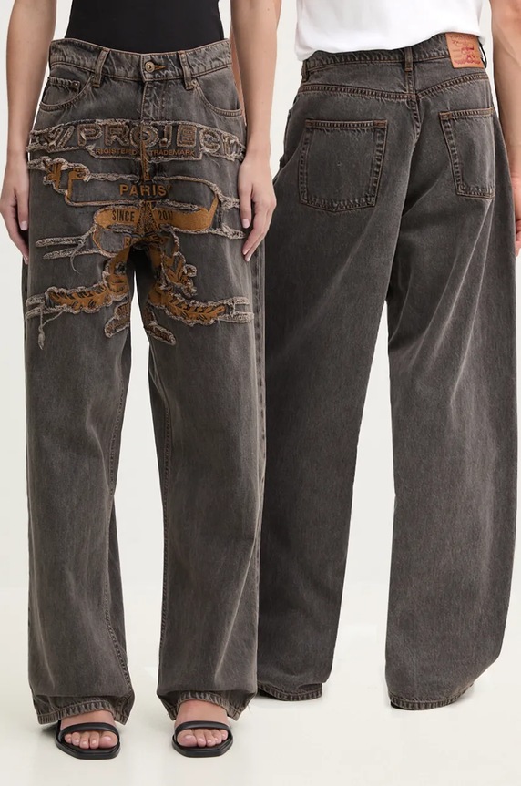 Τζιν παντελόνι Y/Project EVERGREEN PARIS' BEST PATCH JEANS Planet friendly γκρί 207PA005