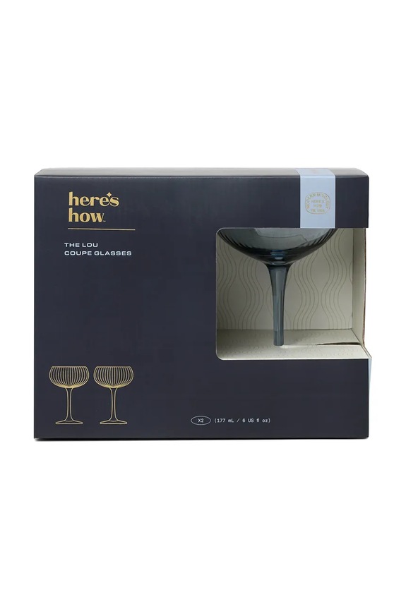 Here's How set di calici The Lou 177 ml pacco da 2 HHC107EU blu AA00