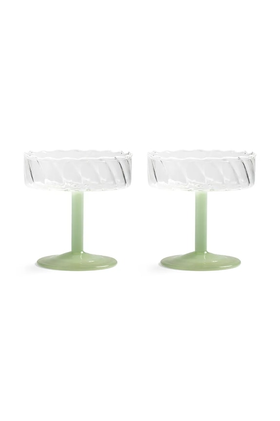 Ποτήρι σαμπάνιας &k amsterdam twirl green 200 ml 2-pack πράσινο 347.06
