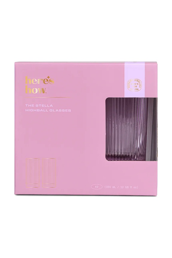 Κουζίνα και μπαρ Σετ ποτηριών για ποτά Here's How Stella 355 ml 2-pack HHC123UK ροζ