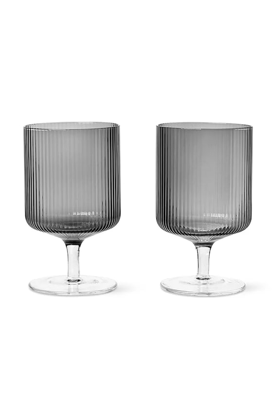 ferm LIVING set calici da vino Ripple 270 ml pacco da 2 nero 100489112