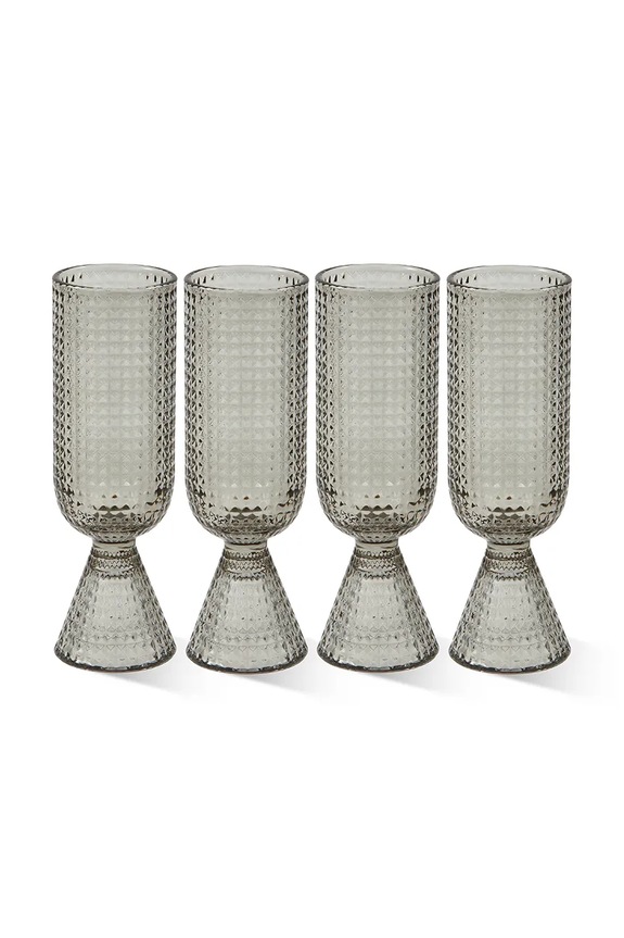 Σετ ποτηριών κρασιού Pols Potten rooftop 390 ml 4-pack γκρί 140.230.223