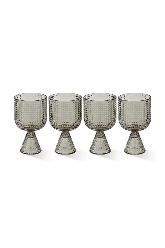 Pols Potten zestaw kieliszków do wina Rooftop 390 ml 4-pack szary 140.230.220