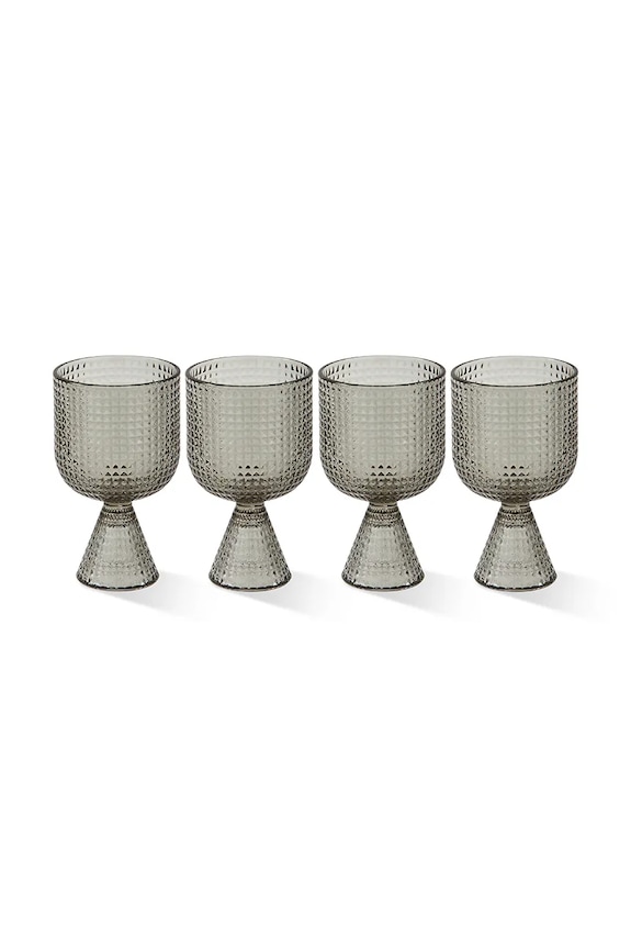 Pols Potten zestaw kieliszków do wina Rooftop 390 ml 4-pack szary 140.230.220