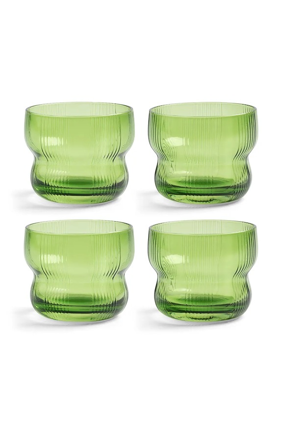 &k Amsterdam un set de ochelari din sticlă colorată 0,15 l verde 363.02