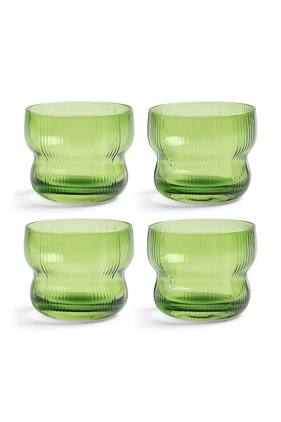 &k Amsterdam un set de ochelari din sticlă colorată 0,15 l verde 363.02