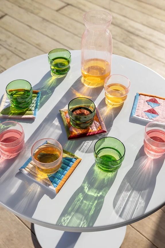 &k Amsterdam un set de ochelari din sticlă colorată 0,15 l verde 363.02