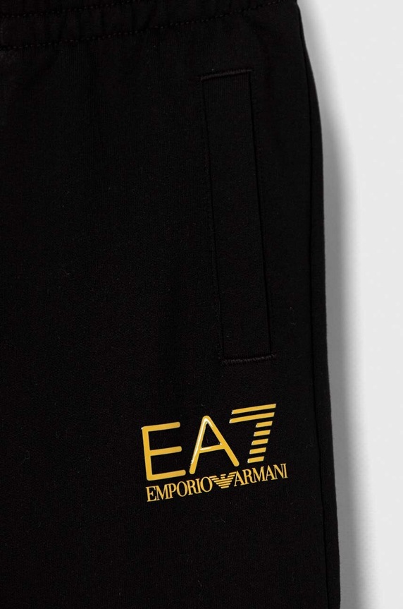 Fiú EA7 Emporio Armani gyerek pamut melegítőnadrág 8NBP51.BJ05Z fekete
