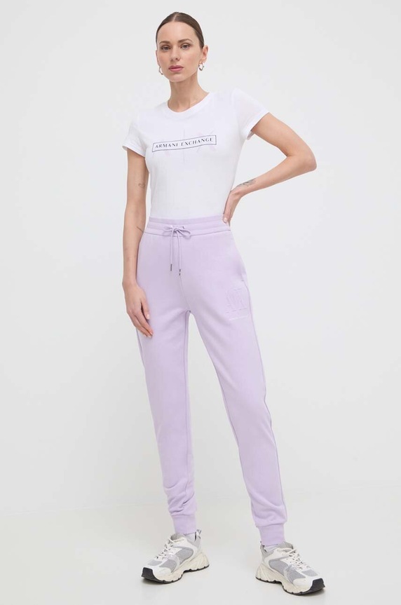 Hlače Armani Exchange 8NYPFX.YJ68Z.NOS ljubičasta AA00