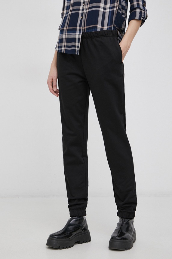 Only - Spodnie dzianina czarny 15241104.Black