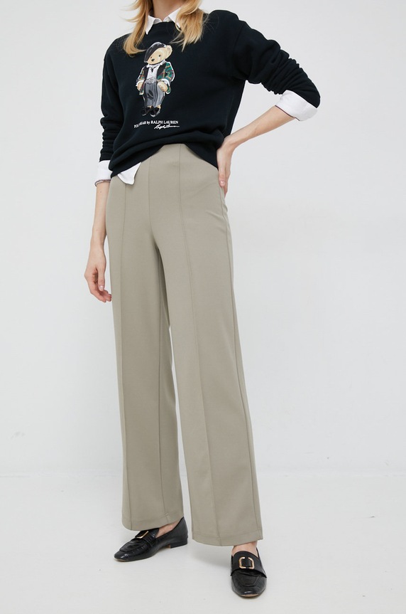 Vero Moda spodnie z elastanem zielony 10257168.LaurelOak