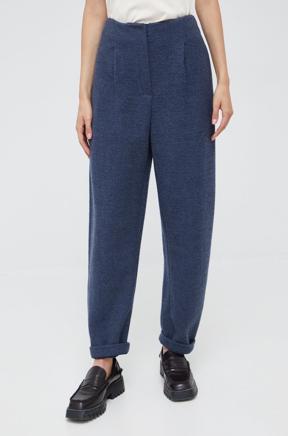 Панталон с вълна Emporio Armani трикотаж тъмносин 8N2P8A.2JFGZ.NOS
