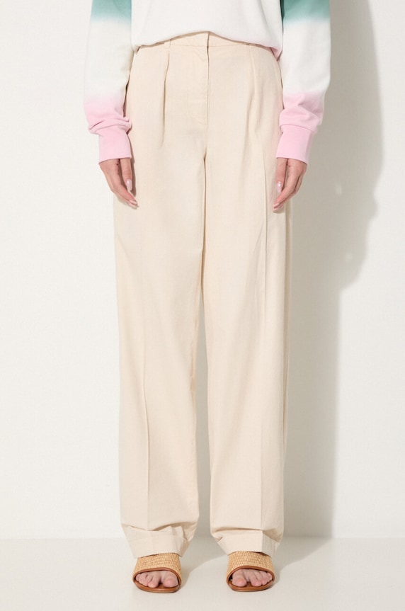 A.P.C. cotton trousers Grand Pantal Camila cotton beige COEPY.F08401