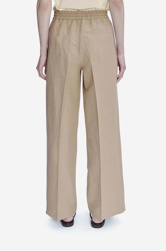 Ľanové nohavice A.P.C. Pantalon Carlota béžová LIAEO.F08426