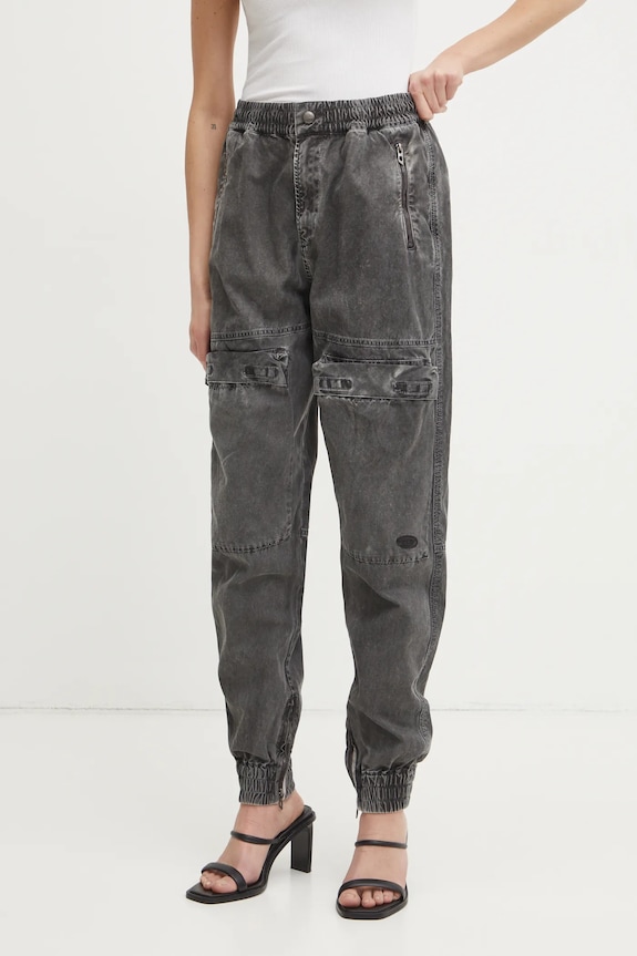 Diesel pantaloni de bumbac P-RIDE-Q3 TROUSERS bumbac gri A17383.0NJBP