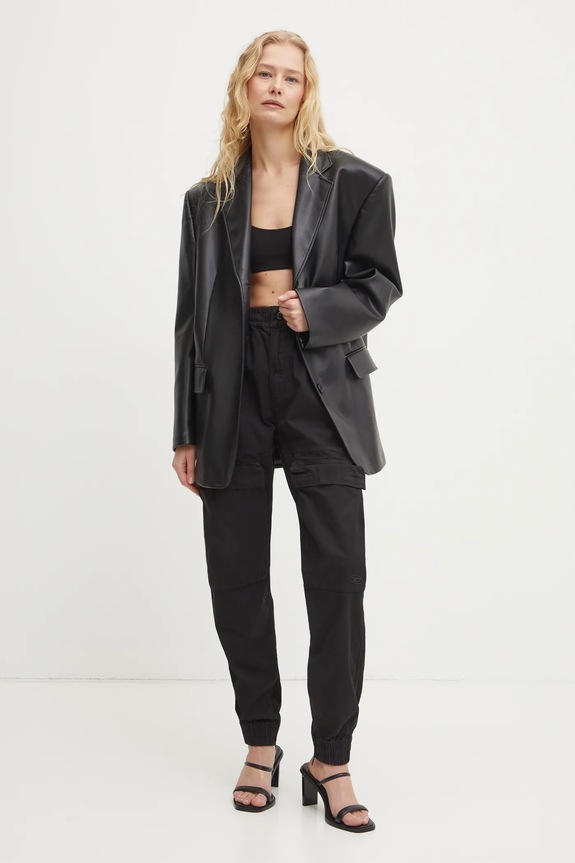 Bavlnené nohavice Diesel P-RIDE-Q3 TROUSERS A17383.0NJBP čierna AA00