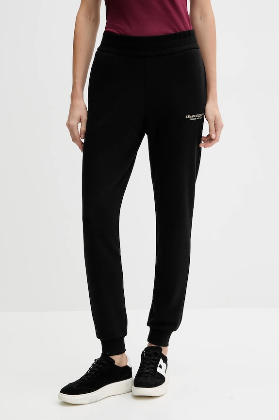 Armani Exchange pantaloni de trening din bumbac bumbac negru XW001454.AF10830.NOS