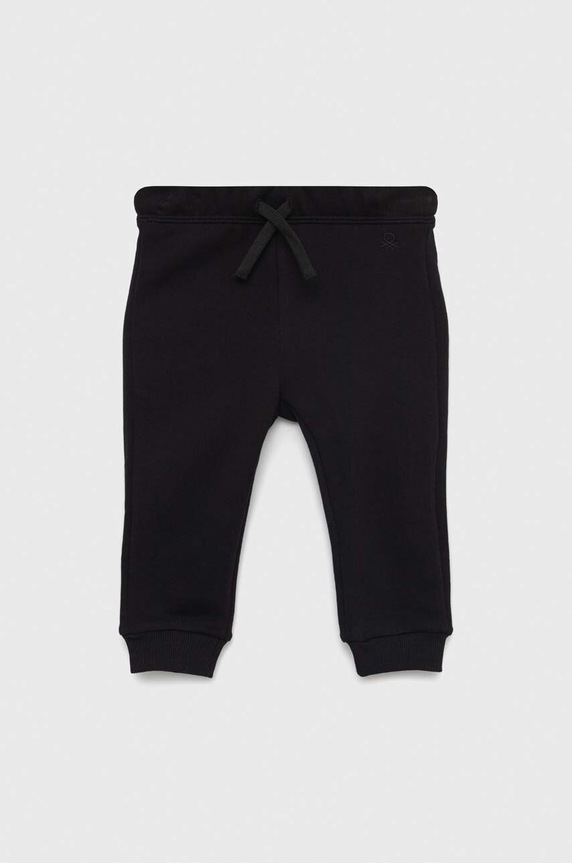 United Colors of Benetton pantaloni de trening din bumbac pentru copii bumbac negru 3J70GF01N.P.NOS