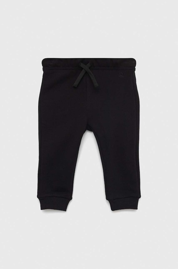 United Colors of Benetton pantaloni de trening din bumbac pentru copii bumbac negru 3J70GF01N.P.NOS
