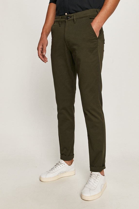 Selected Homme Spodnie z elastanem zielony 16074054