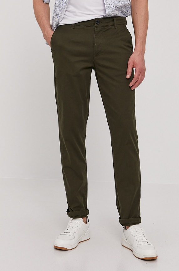 Selected Homme Spodnie z elastanem zielony 16074057