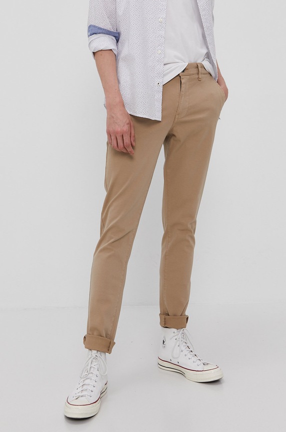 Jack & Jones Spodnie 12186479 beżowy AA00