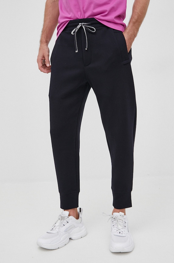 Nohavice Emporio Armani pletenina tmavomodrá 8N1P92.1JHSZ.NOS