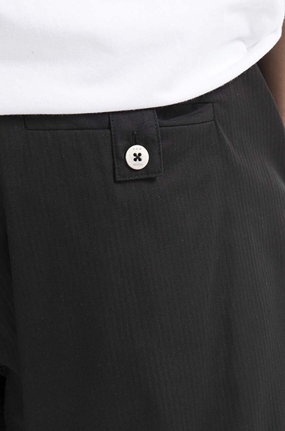Tom Wood pantaloni de bumbac Purth Pant Rigato negru 22223.979