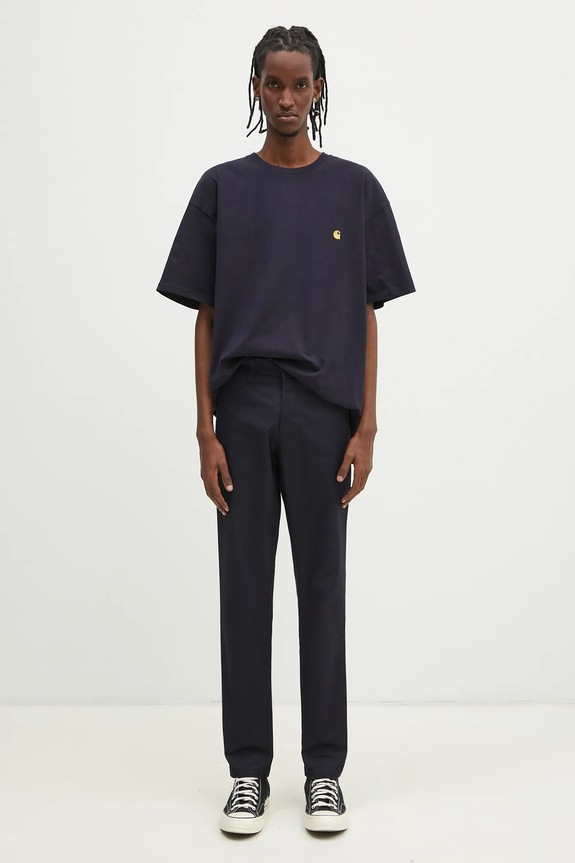 Hlače Carhartt WIP Sid Pant mornarsko plava I003367.