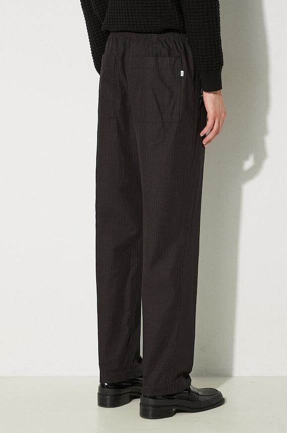 Odzież Wood Wood spodnie bawełniane Stanley Crispy Check Trousers 12235008.5274 czarny