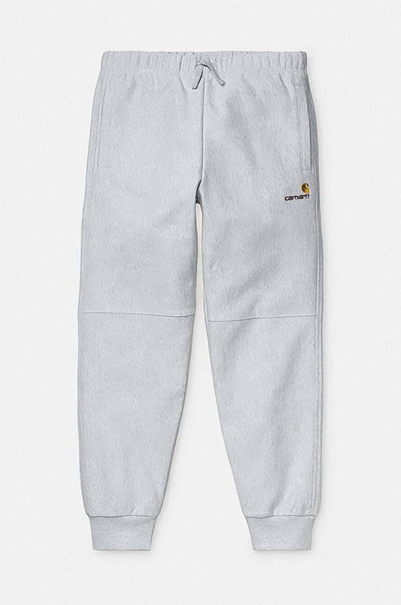 Дрехи Спортен панталон Carhartt WIP American Script I027042.ASH.HEATHE сив