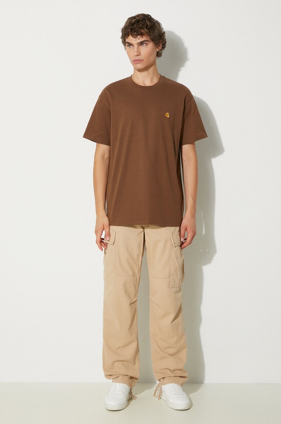 Бавовняні штани Carhartt WIP I030475.WALL коричневий AA00