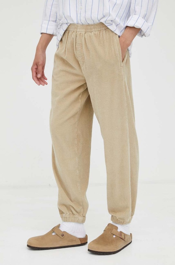 American Vintage spodnie bawełniane bawełna beżowy MPADO10