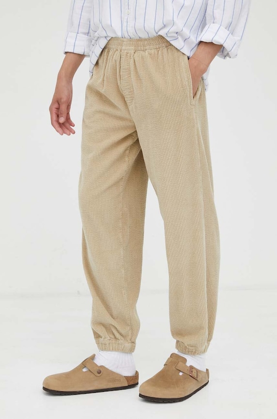 American Vintage spodnie bawełniane bawełna beżowy MPADO10