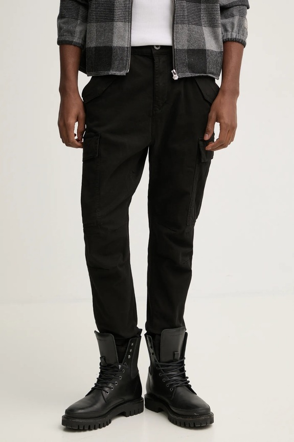 Pamučne hlače Alpha Industries Airman Pant pamuk crna 188201.03