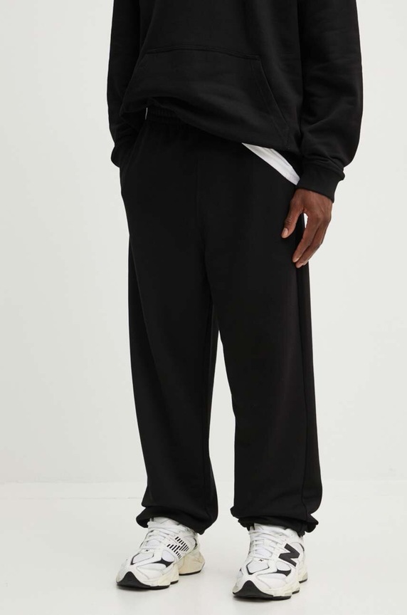 Diesel spodnie dresowe bawełniane P-MARKY-D bawełna czarny A14913.0GEAD