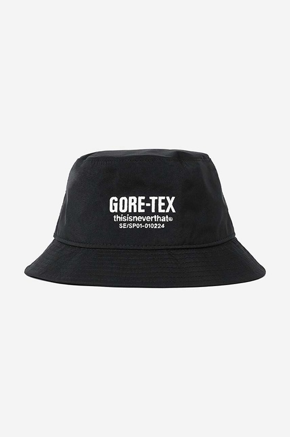 thisisneverthat hat GORE-TEX 3L Bucket Hat applique black TN213WHWBK04