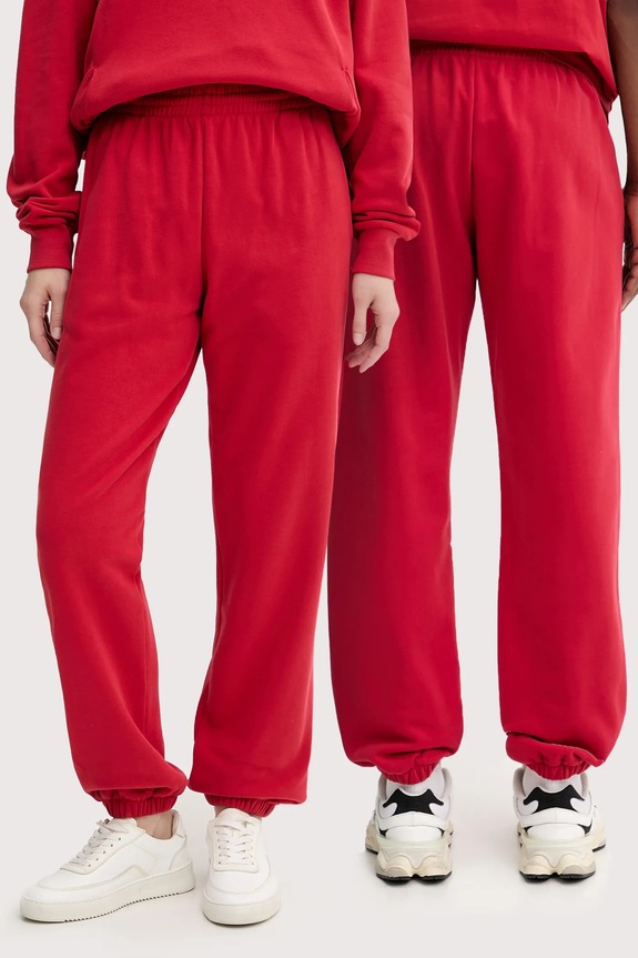 Pangaia pantaloni tuta di cotone maglia rosso 10000295