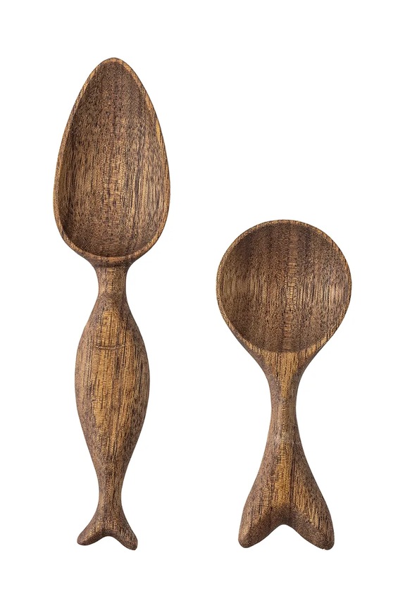 Bloomingville łyżki sałatkowe Dova 2-pack brązowy 82064891