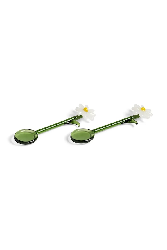 Lyžička &k amsterdam flora white 2-pak 2174.12 zelená AA00