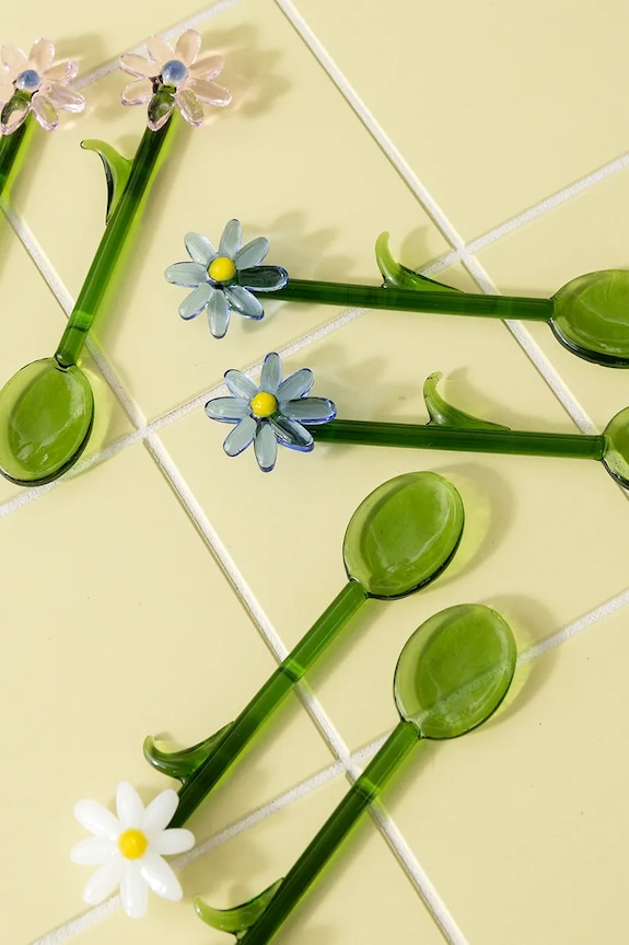 Lyžička &k amsterdam flora white 2-pak zelená 2174.12