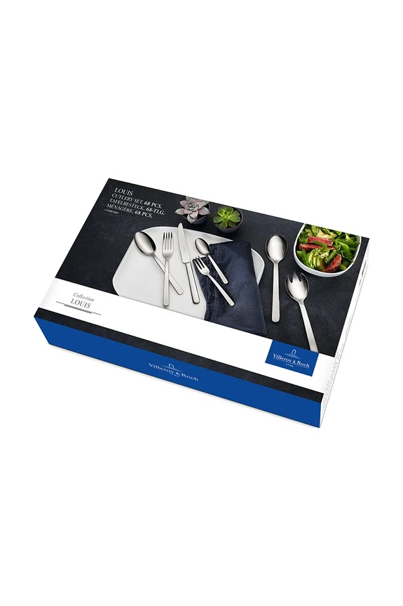 Villeroy & Boch set de tacâmuri pentru 12 persoane Mademoiselle 68 elementów 12.6408.9081 gri AA00
