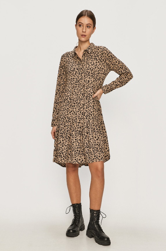 Jacqueline de Yong - Sukienka wzorzyste beżowy 15221987