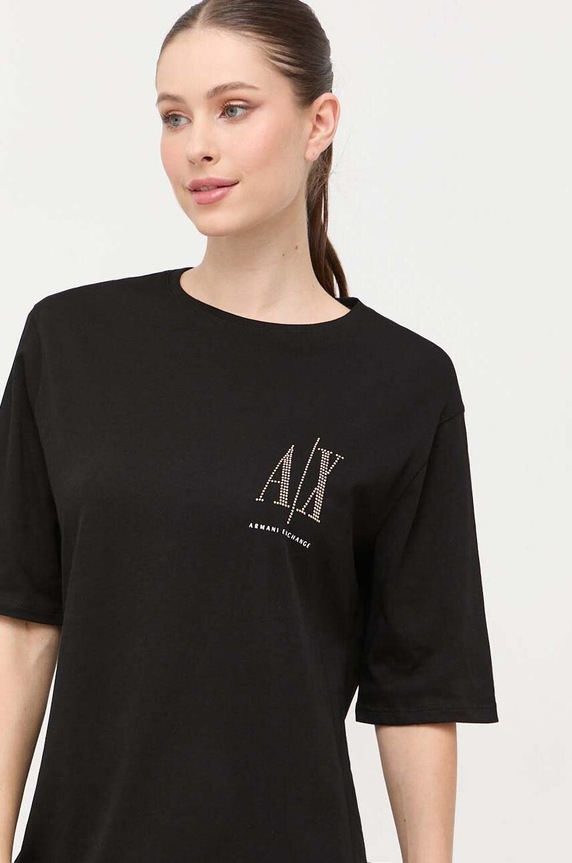 Armani Exchange Rochie din bumbac negru 8NYADX.YJG3Z.NOS